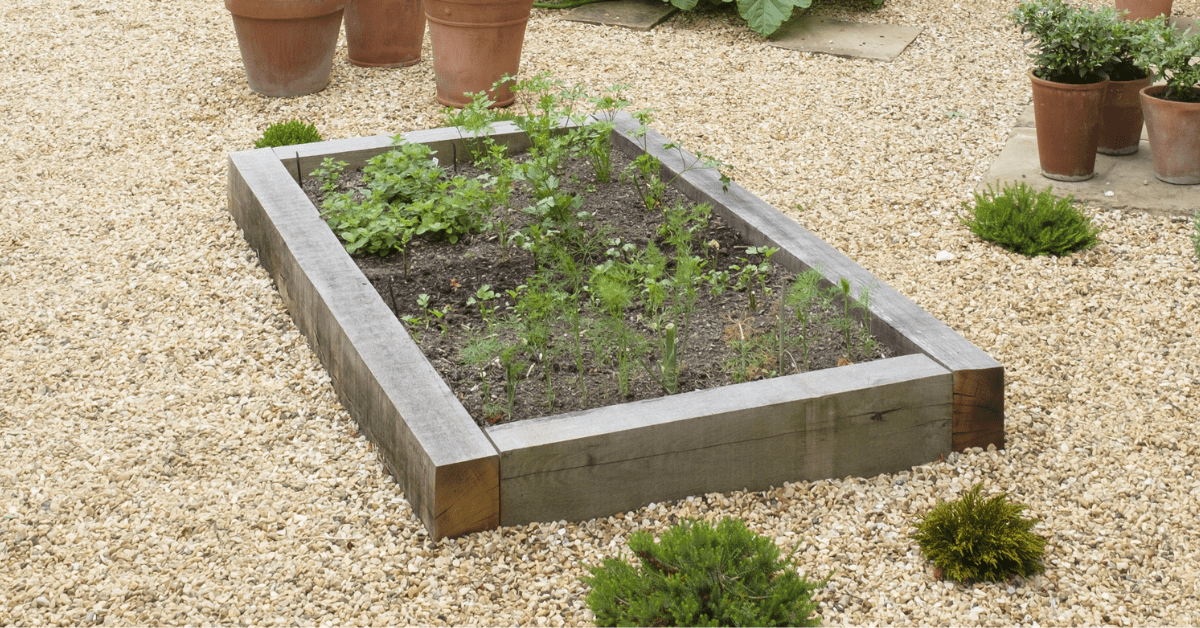 Railway Sleeper Used for a Raised Bed