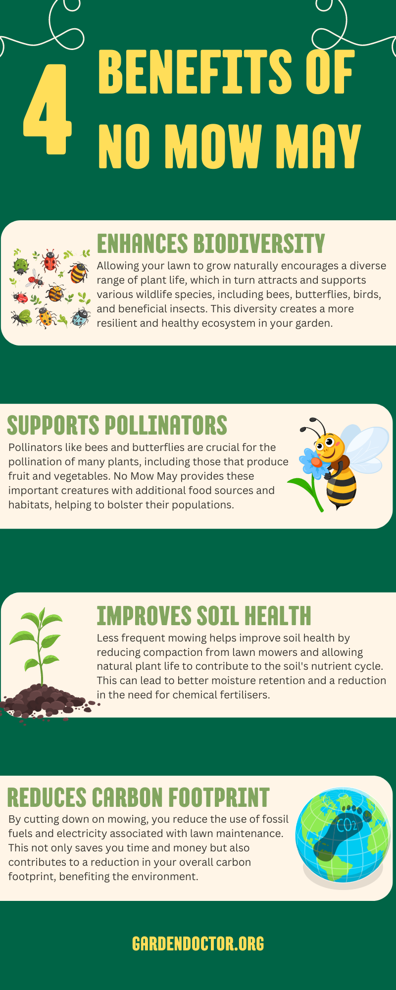 Benefits of No Mow May Infographic